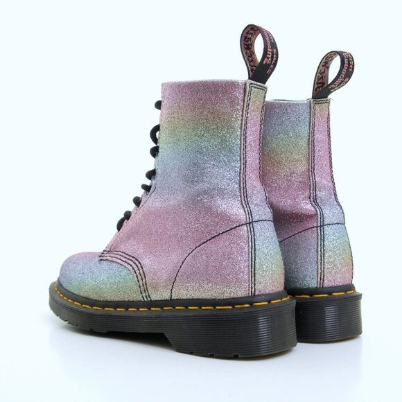 EUC Dr. Martens 1460 Pascal Rainbow Glitter Lace Up Boots in Multicolors Size 6 - Picture 14 of 16